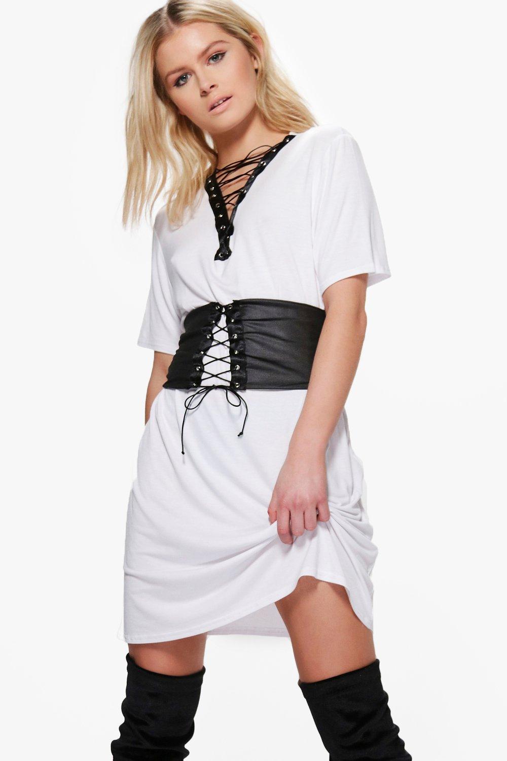 t shirt dress corset belt