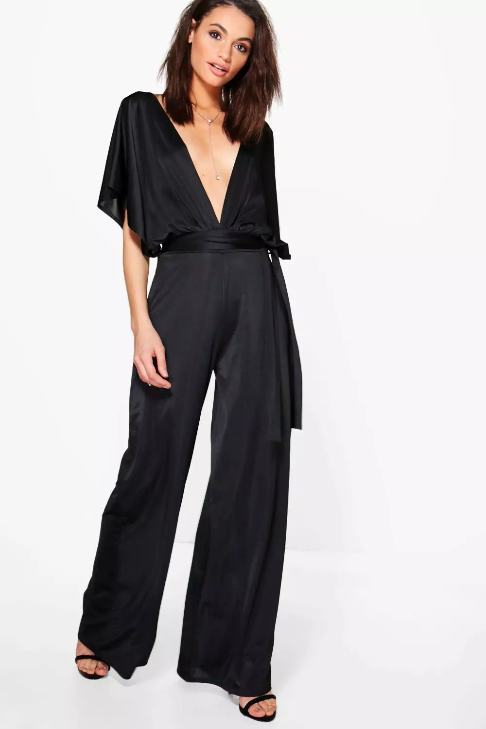 Plunge kimono sleeve hot sale jumpsuit