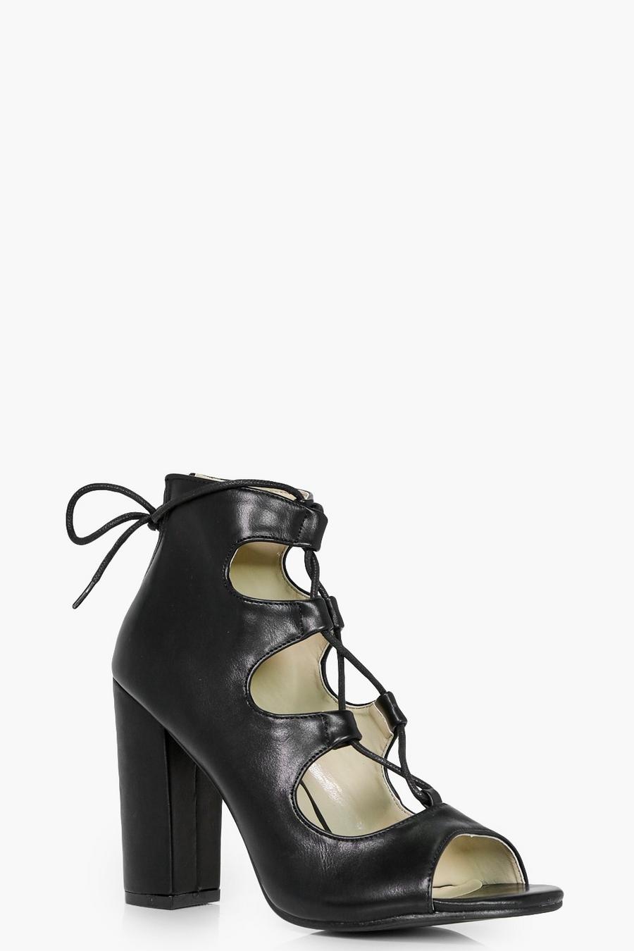 Zapatos ghillies de tacón grueso con cordones image number 1