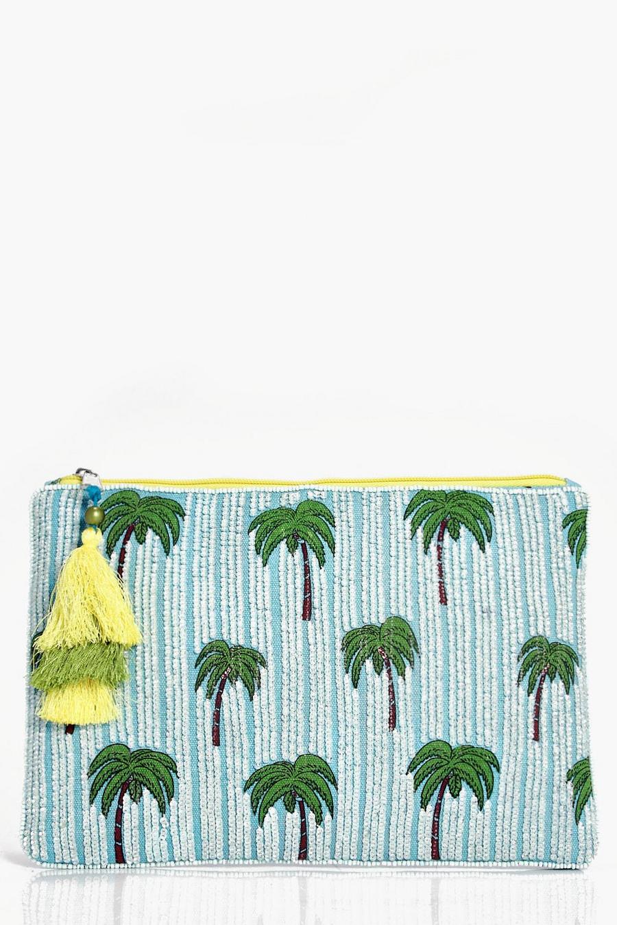 Hannah Palm Tree Beaded Clutch Bag image number 1