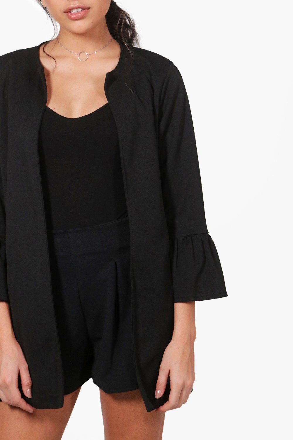 Ruffle sleeve sale blazer