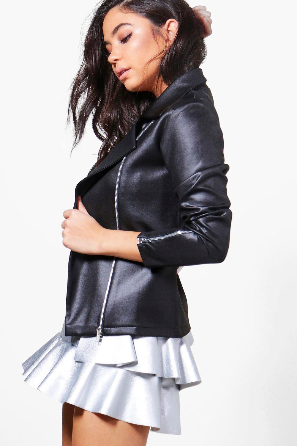 Livia Born To Slay Biker Jacket | boohoo Livia Born To Slay Biker Jacket | boohoo