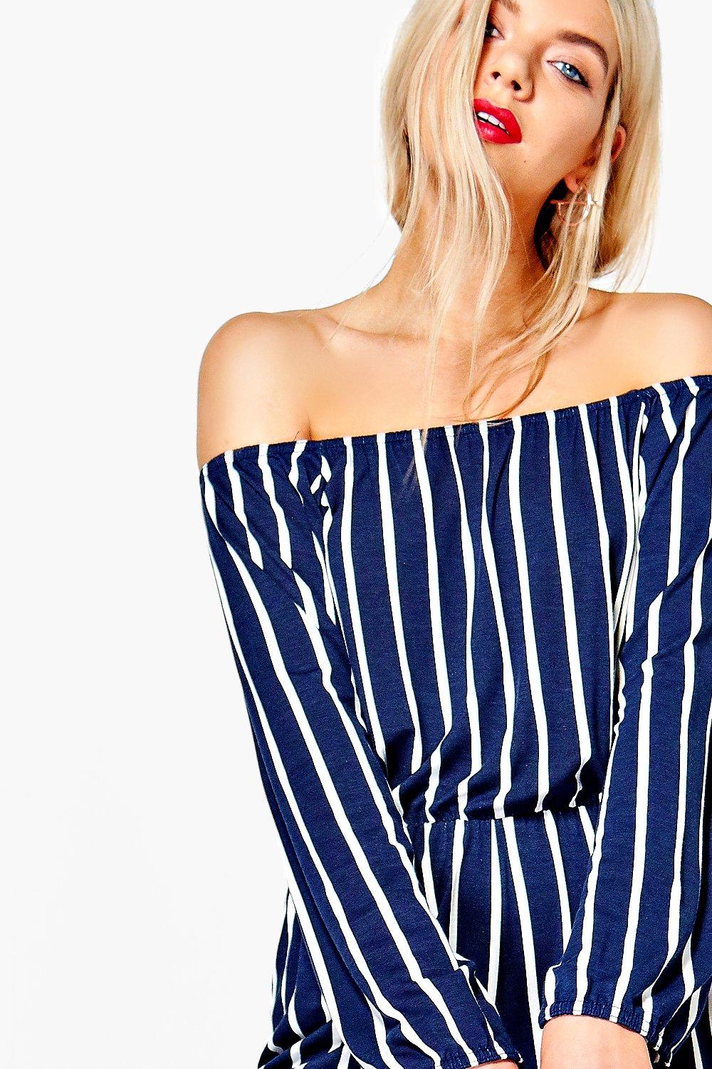 Boohoo striped playsuit 2025
