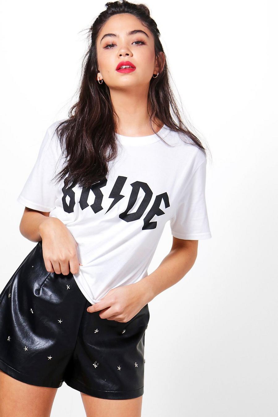 T-shirt con slogan bride, Bianco image number 1