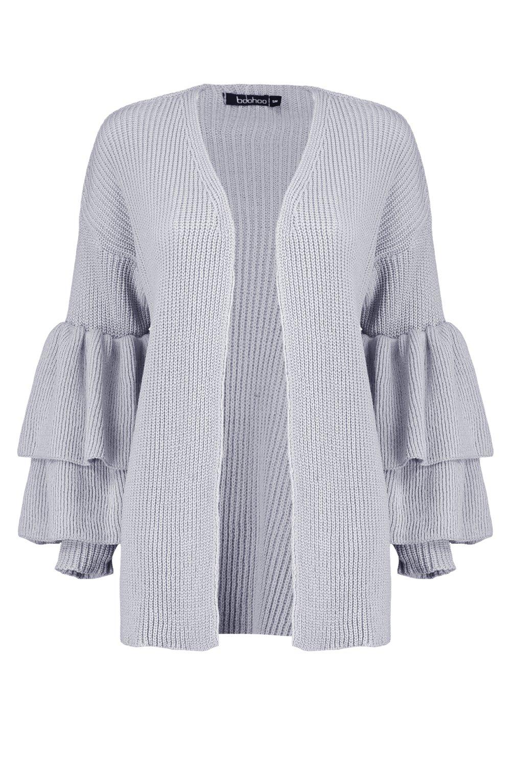 Ruffle edge cardigan hot sale