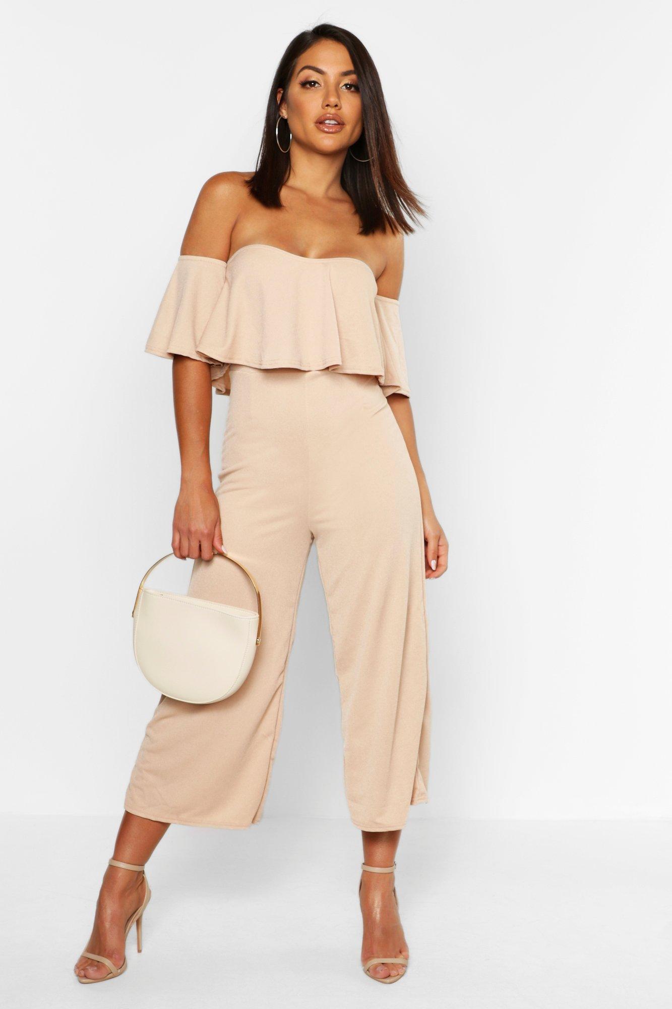 beige culotte jumpsuit