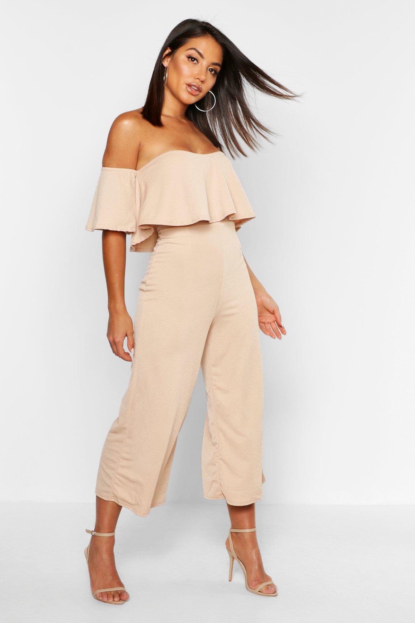 beige culotte jumpsuit