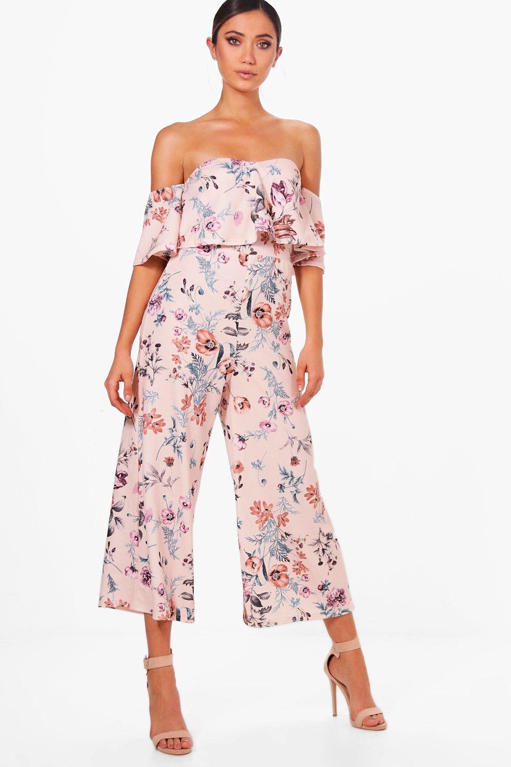 floral jumpsuit boohoo