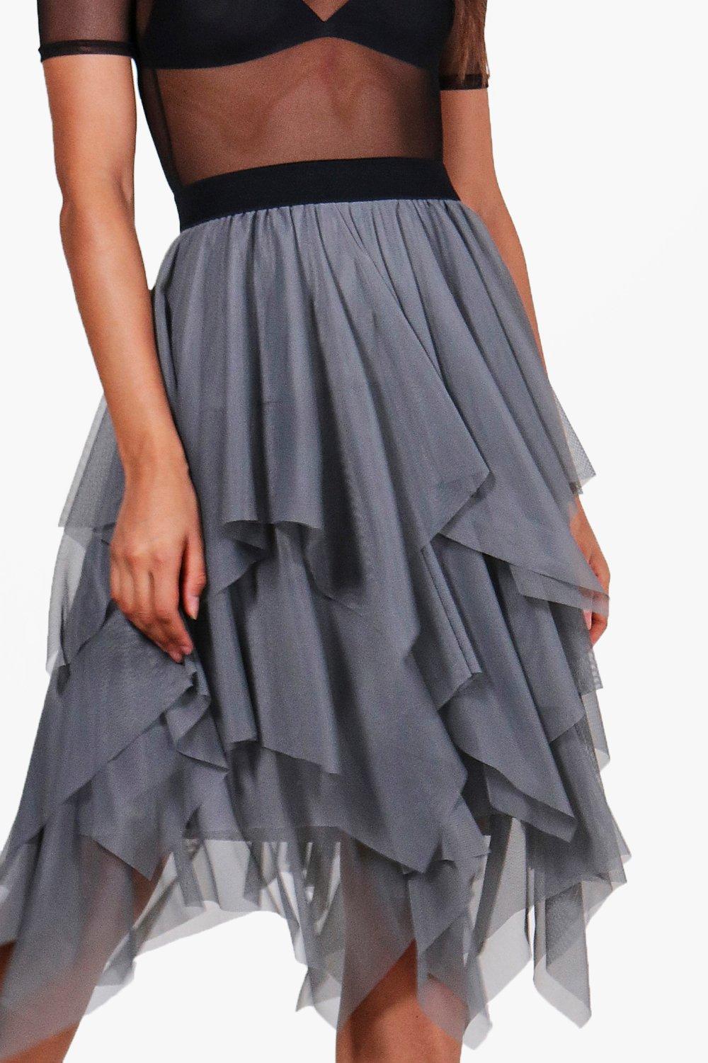 Layered tulle midi skirt boohoo best sale