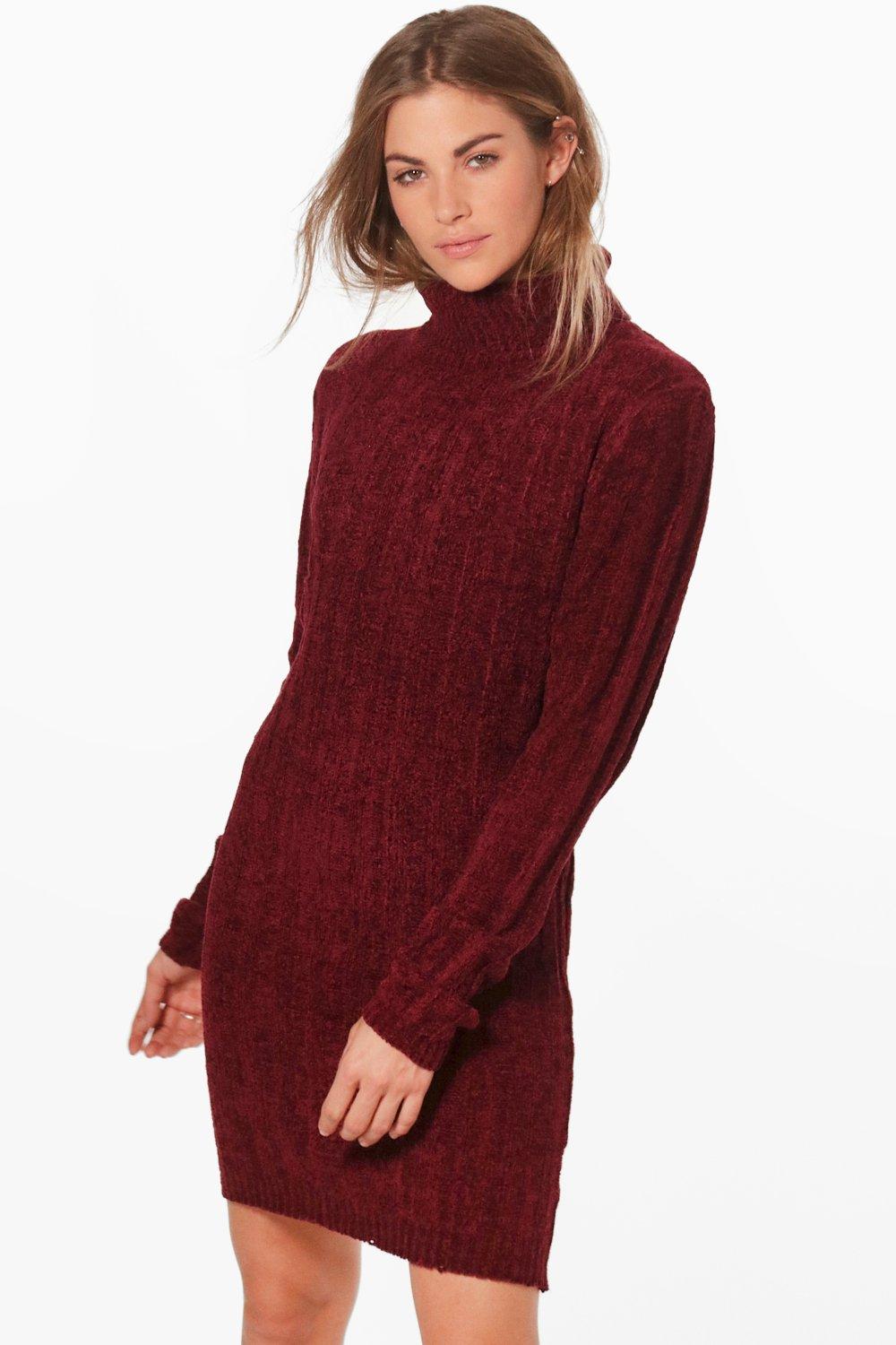 wine jumper dress