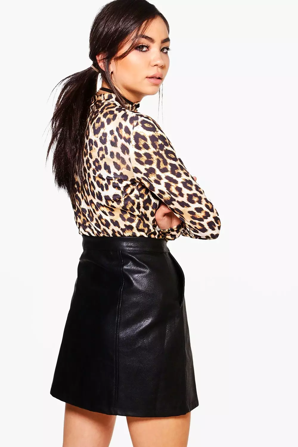 Multi Robyn Leopard Print Roll Neck alternative image