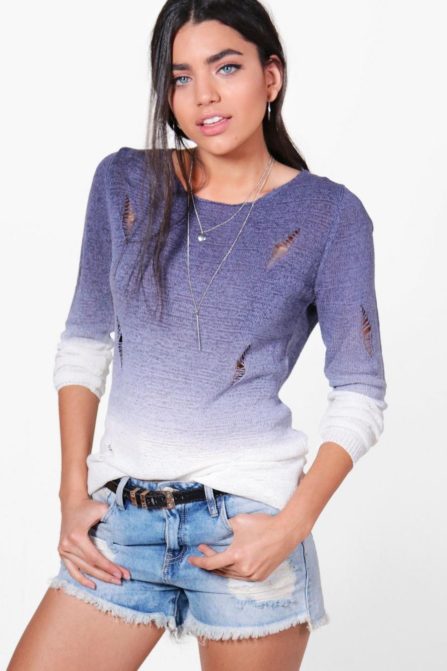 Camille Dip Dye Distressed Sweater image number 1