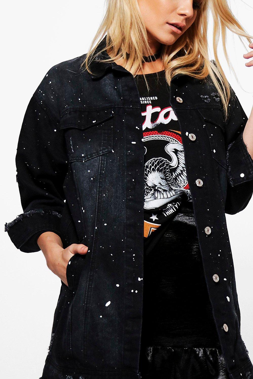 Paint splatter hotsell denim jacket womens