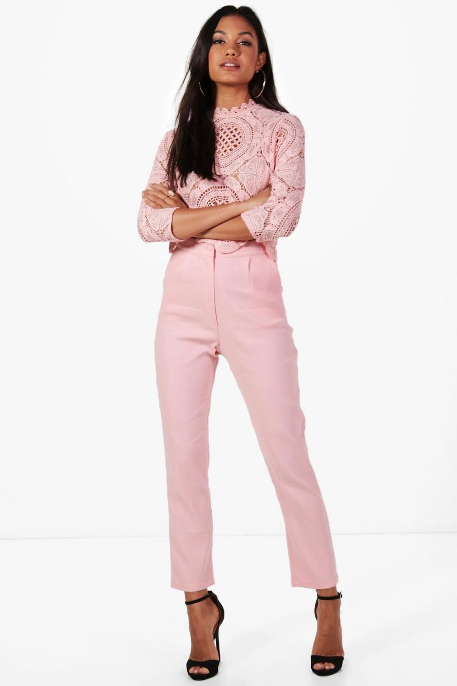 Blush pink Boutique Crop & Pants Two-Piece Set