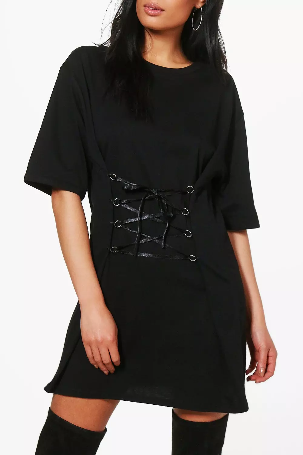 Lace front sales t shirt dress