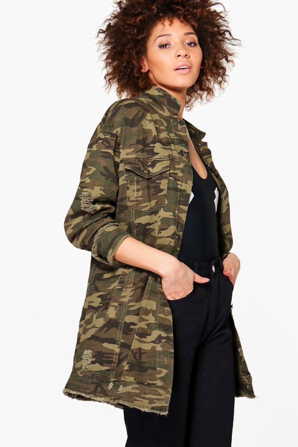 distressed camo jacket