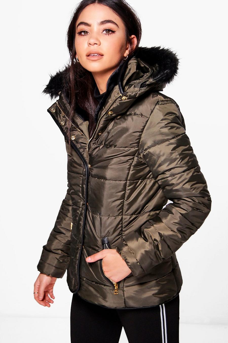 Ella Padded Jacket With Detachable Faux Fur Collar image number 1