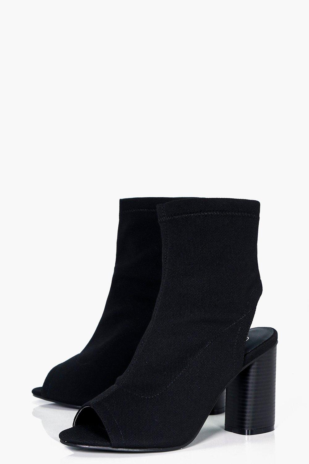 Wide Fit Peeptoe Sock Boots