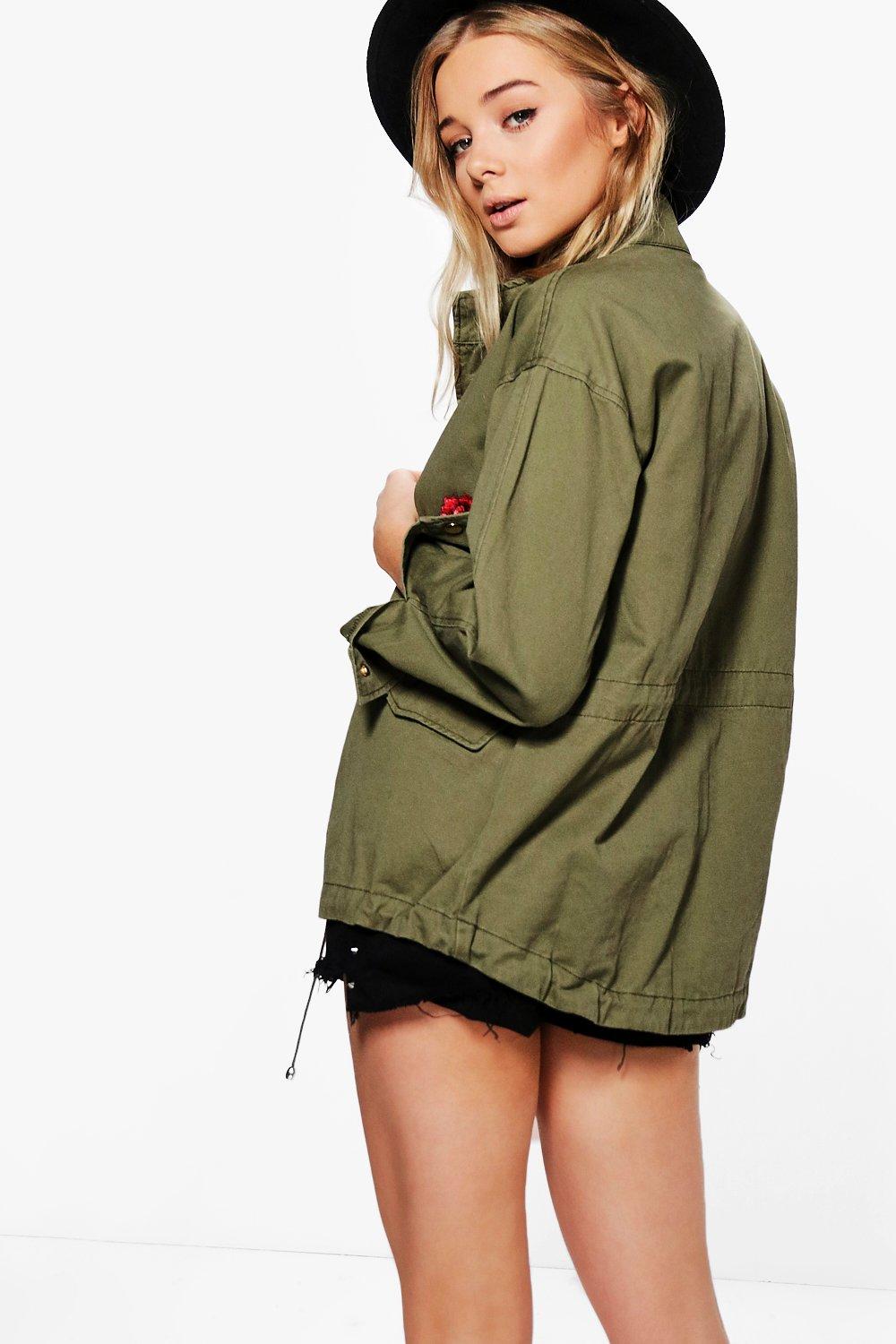 Veste militaire femme discount brodée