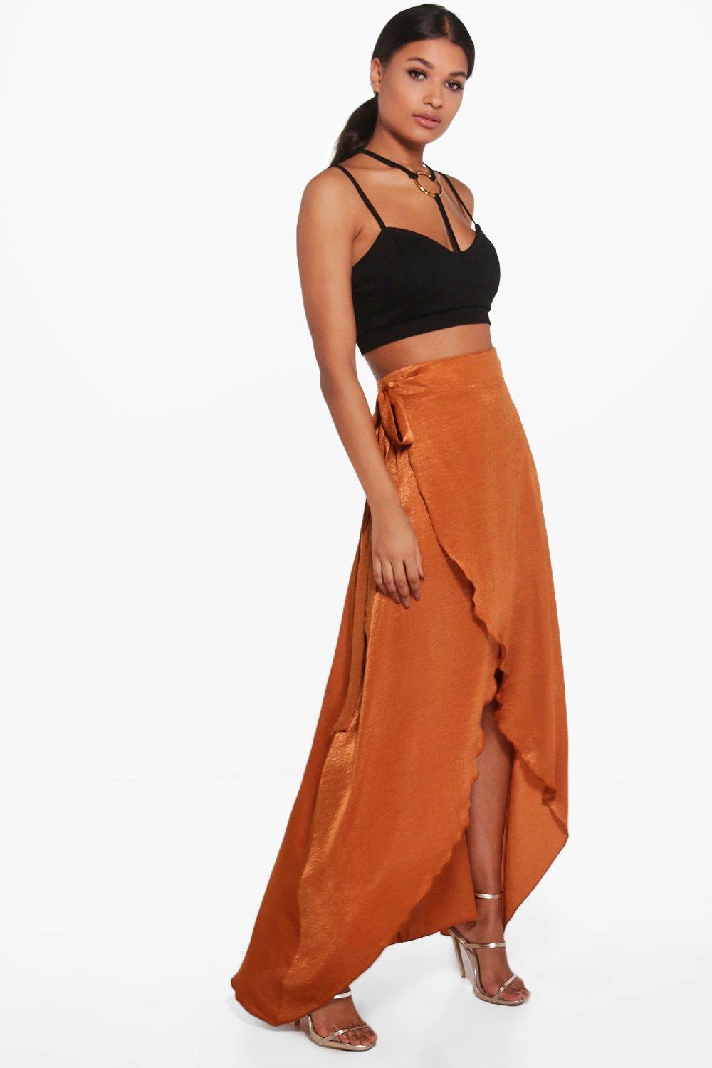 copper maxi skirt