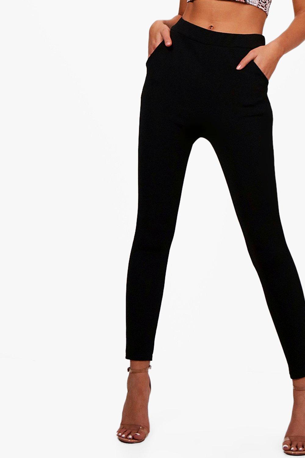 Cork Stretch-crepe Skinny Trousers In Black