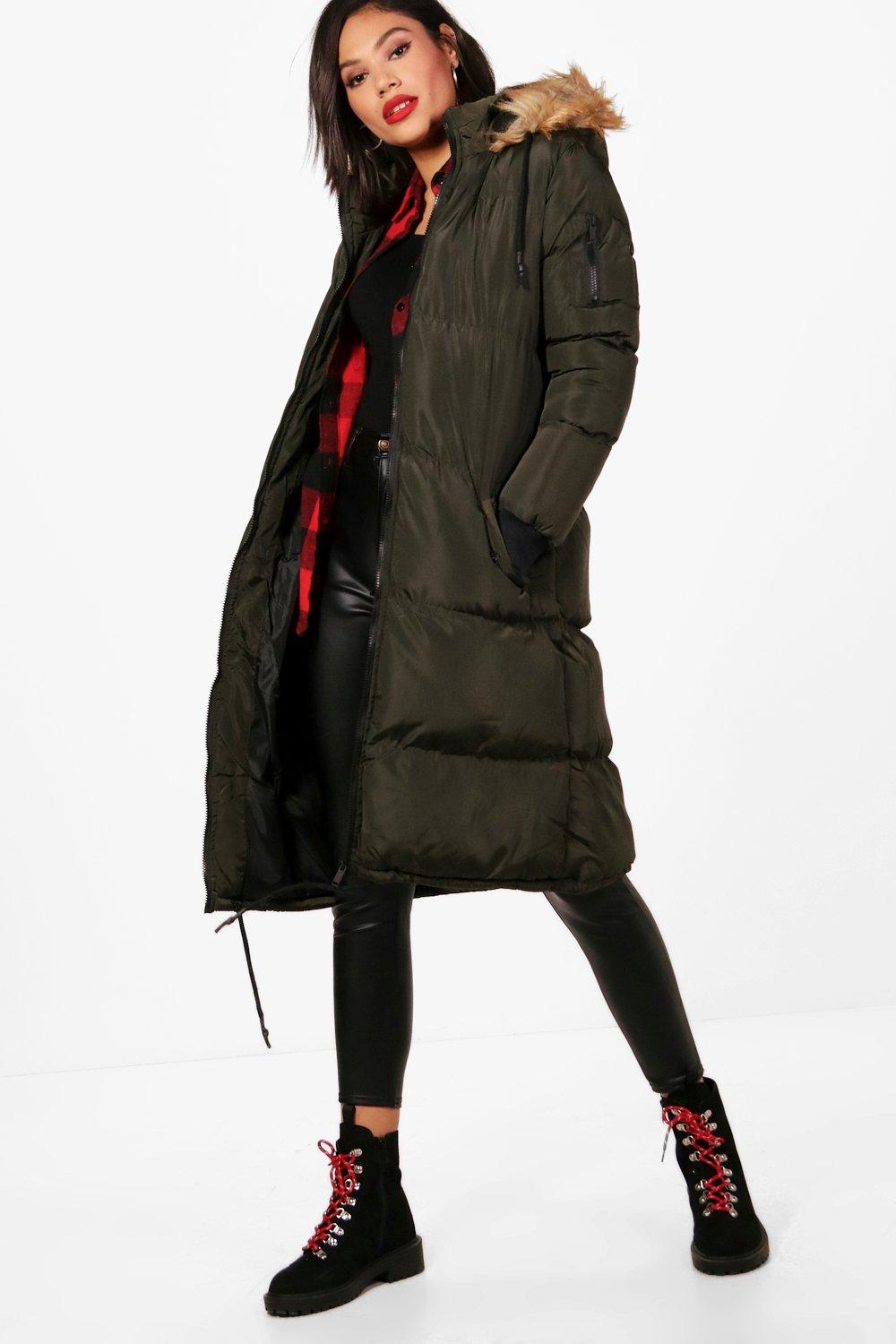 Longline Padded Coat Boohoo Norway