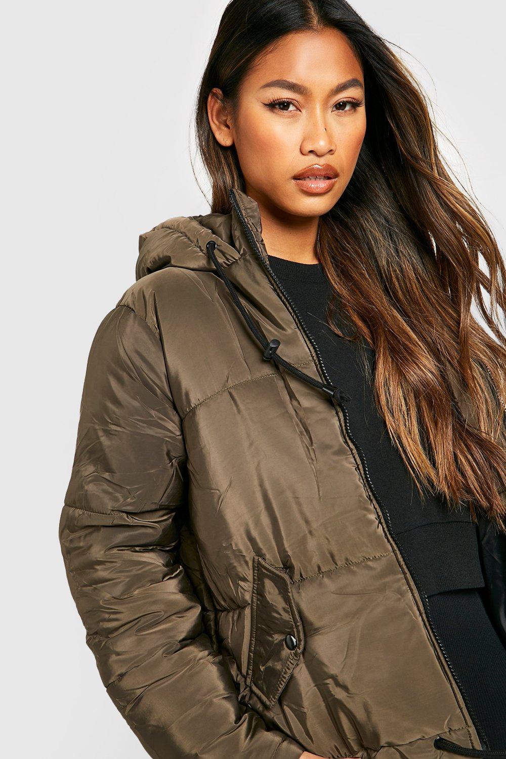 Boohoo hooded padded jacket new arrivals