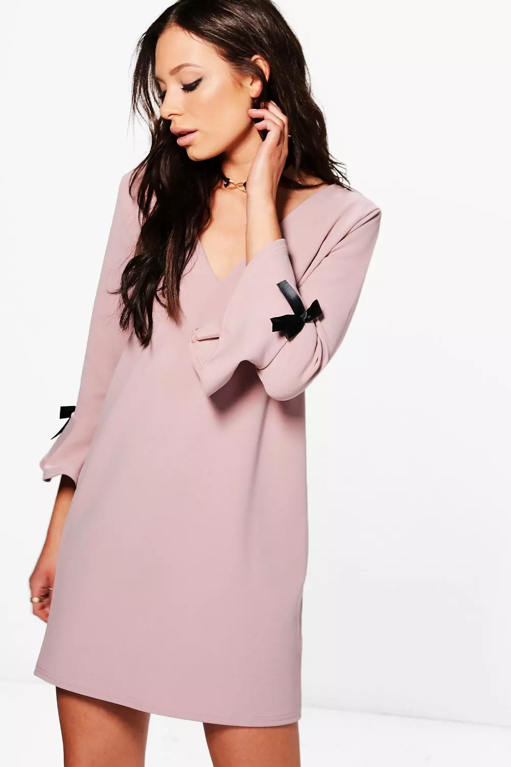 Formal shift dress sales with sleeves