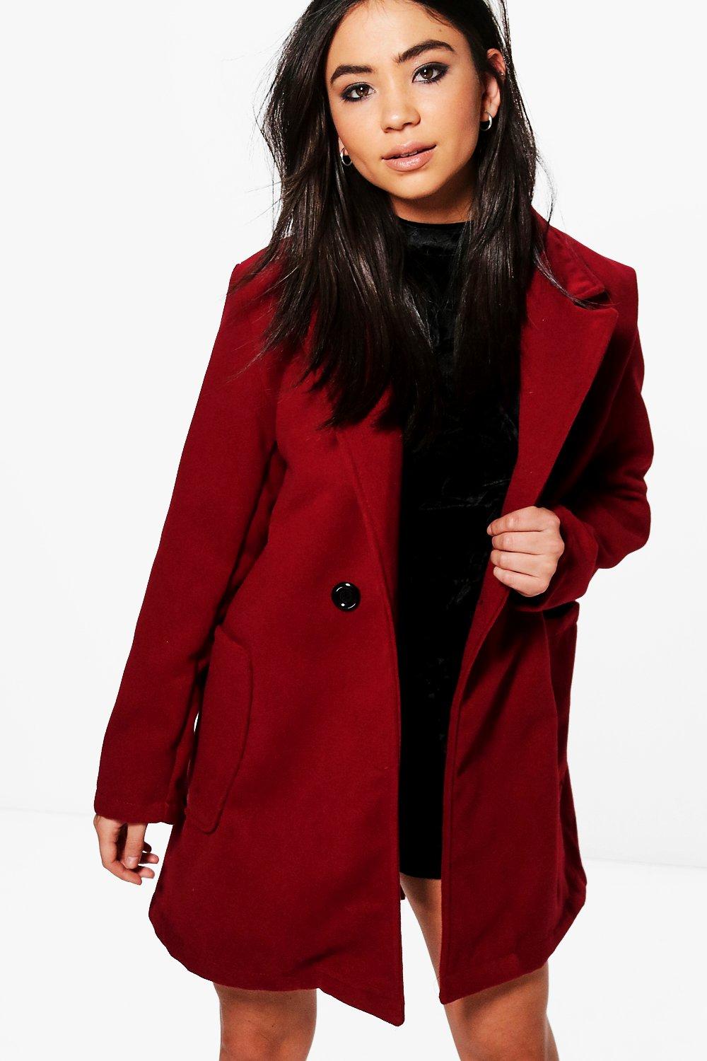 red boyfriend coat