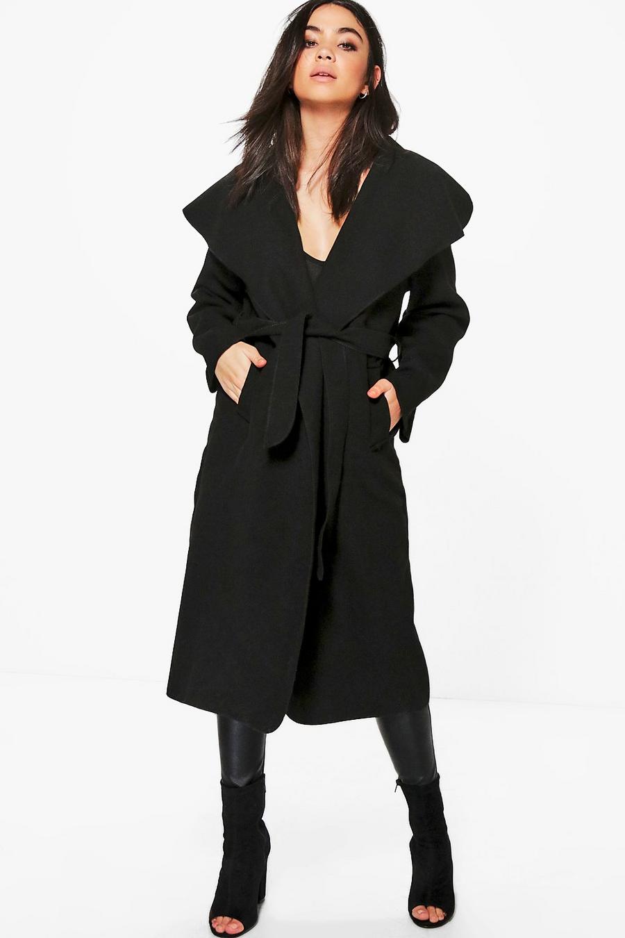 maria cappotto con colletto sciallato oversize image number 1