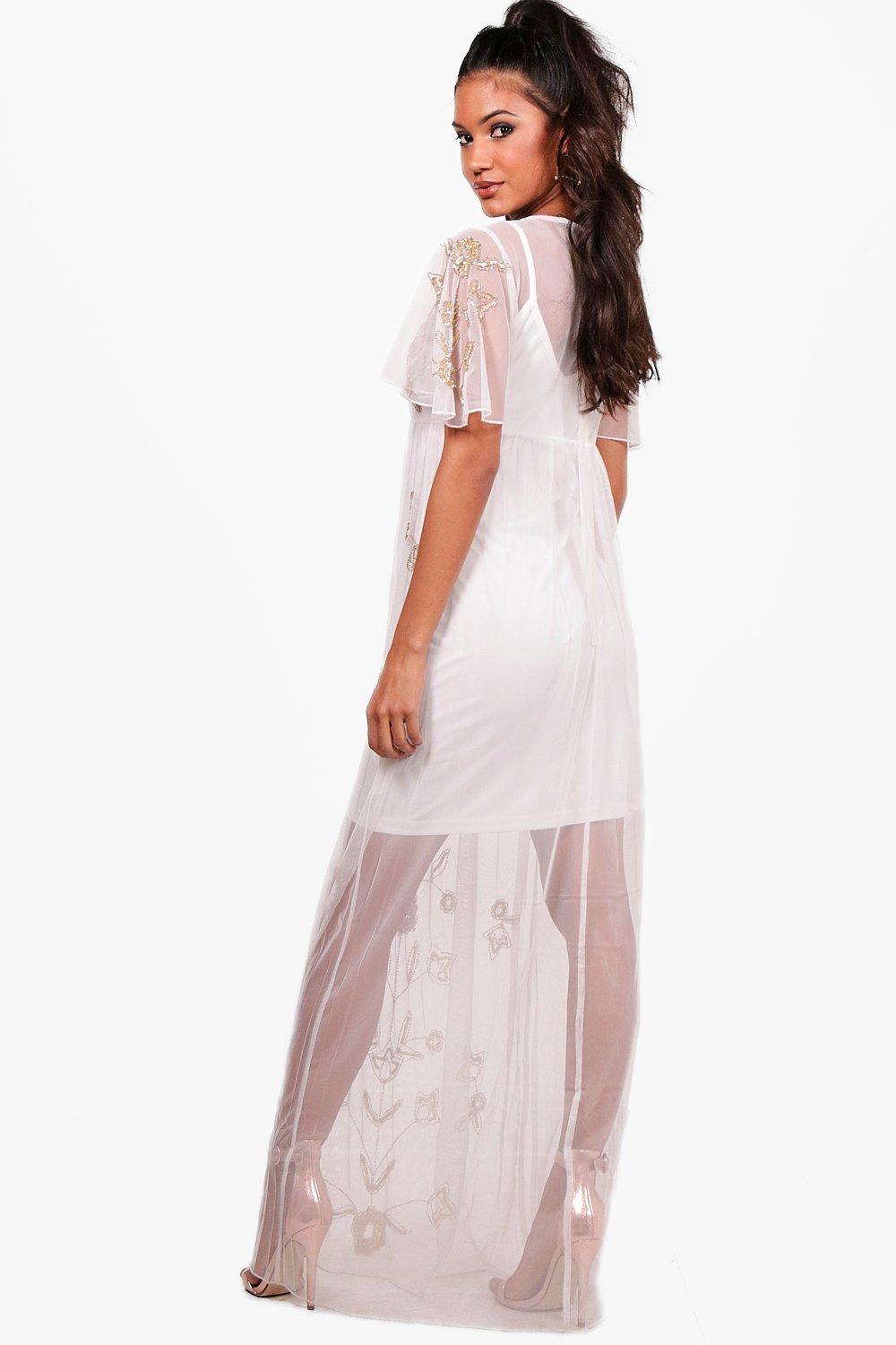 sheer embellished maxi dress