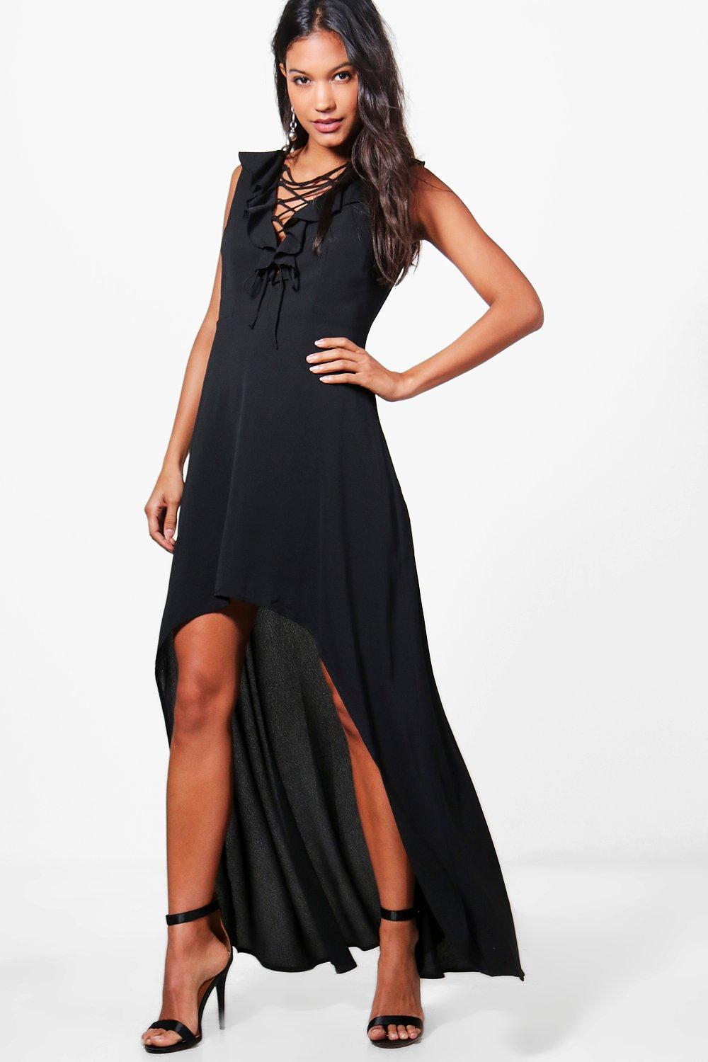 boohoo high low dress