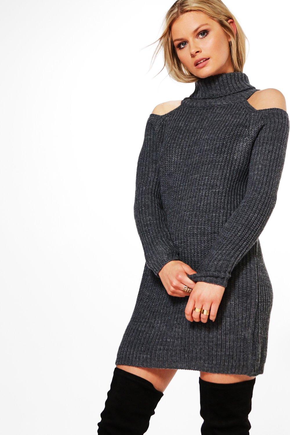 cold shoulder jumper dress