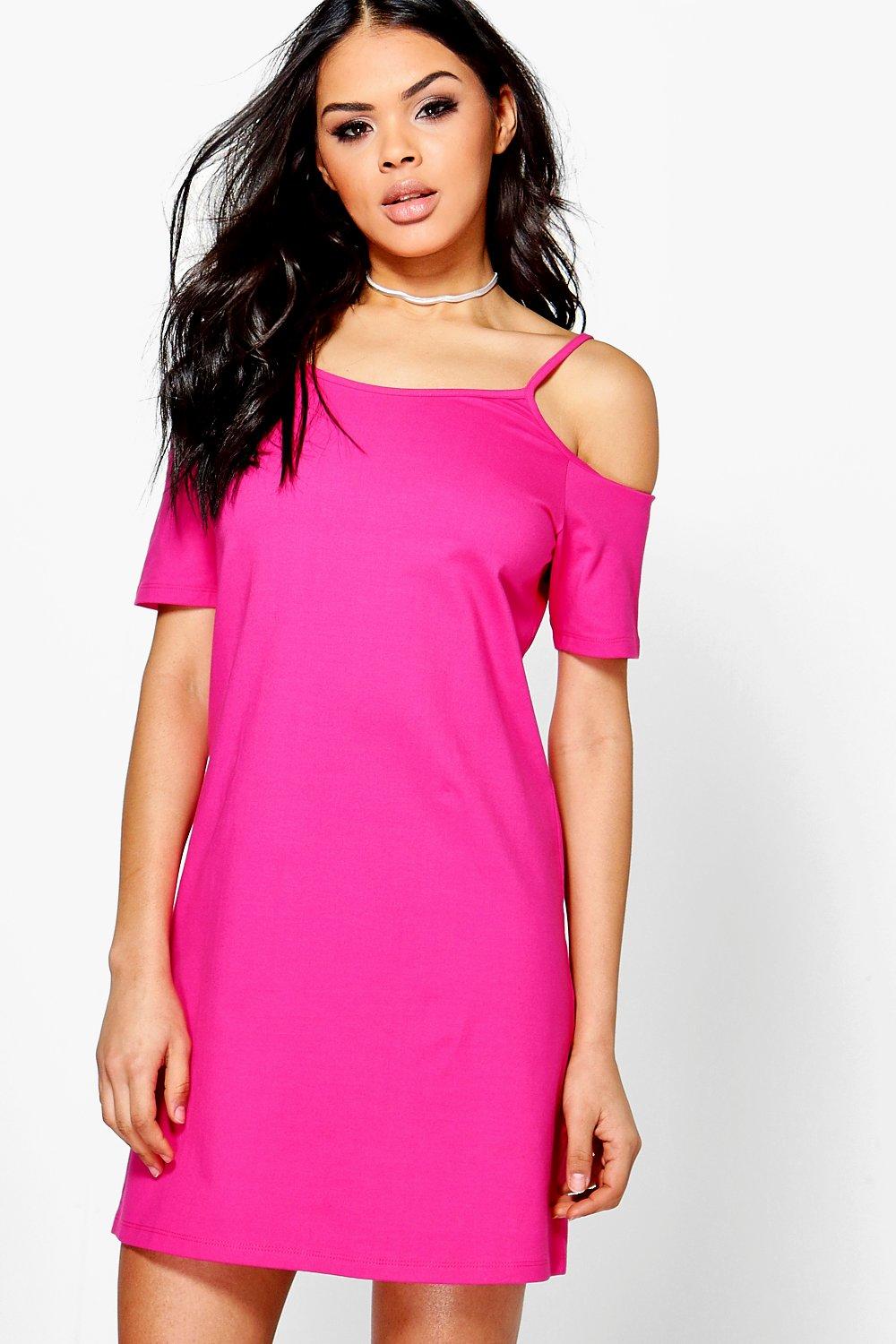 cold shoulder shift dress