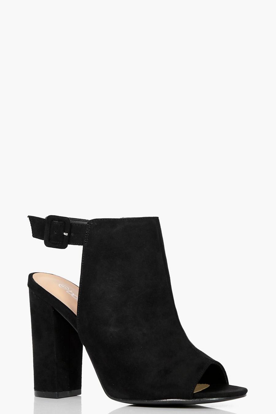 Chaussures bottes pieds larges peep toe, Noir image number 1