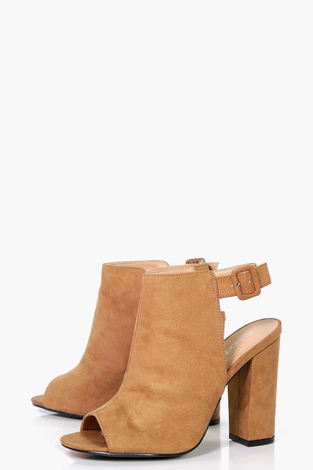 Peep toe outlet boots wide fit