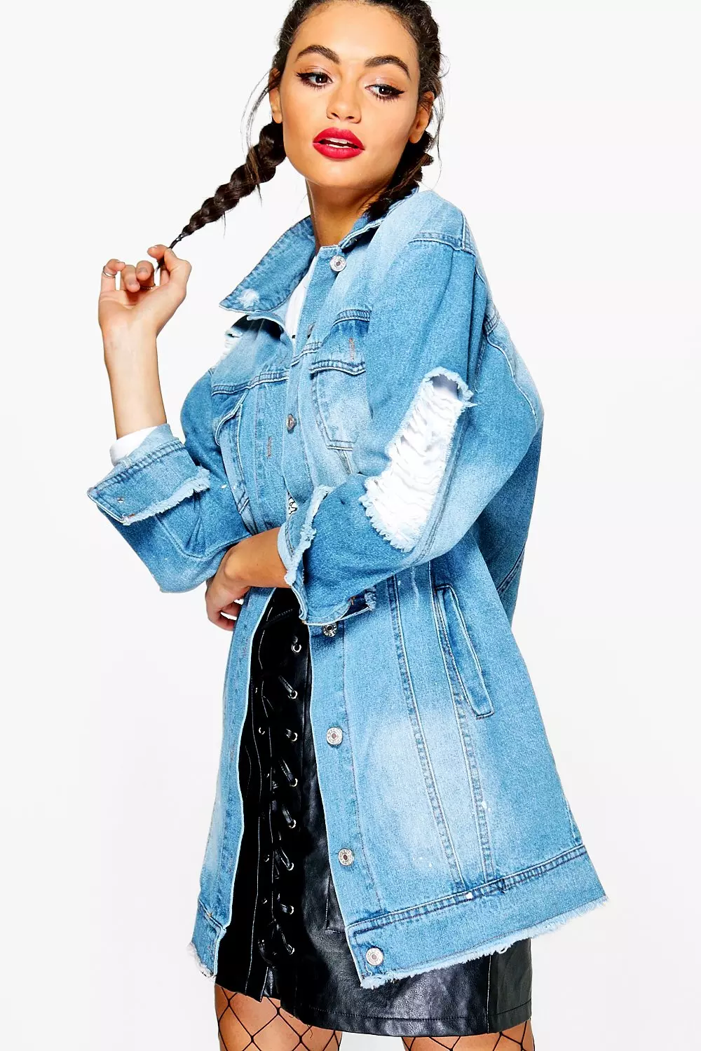 Boohoo longline denim top jacket