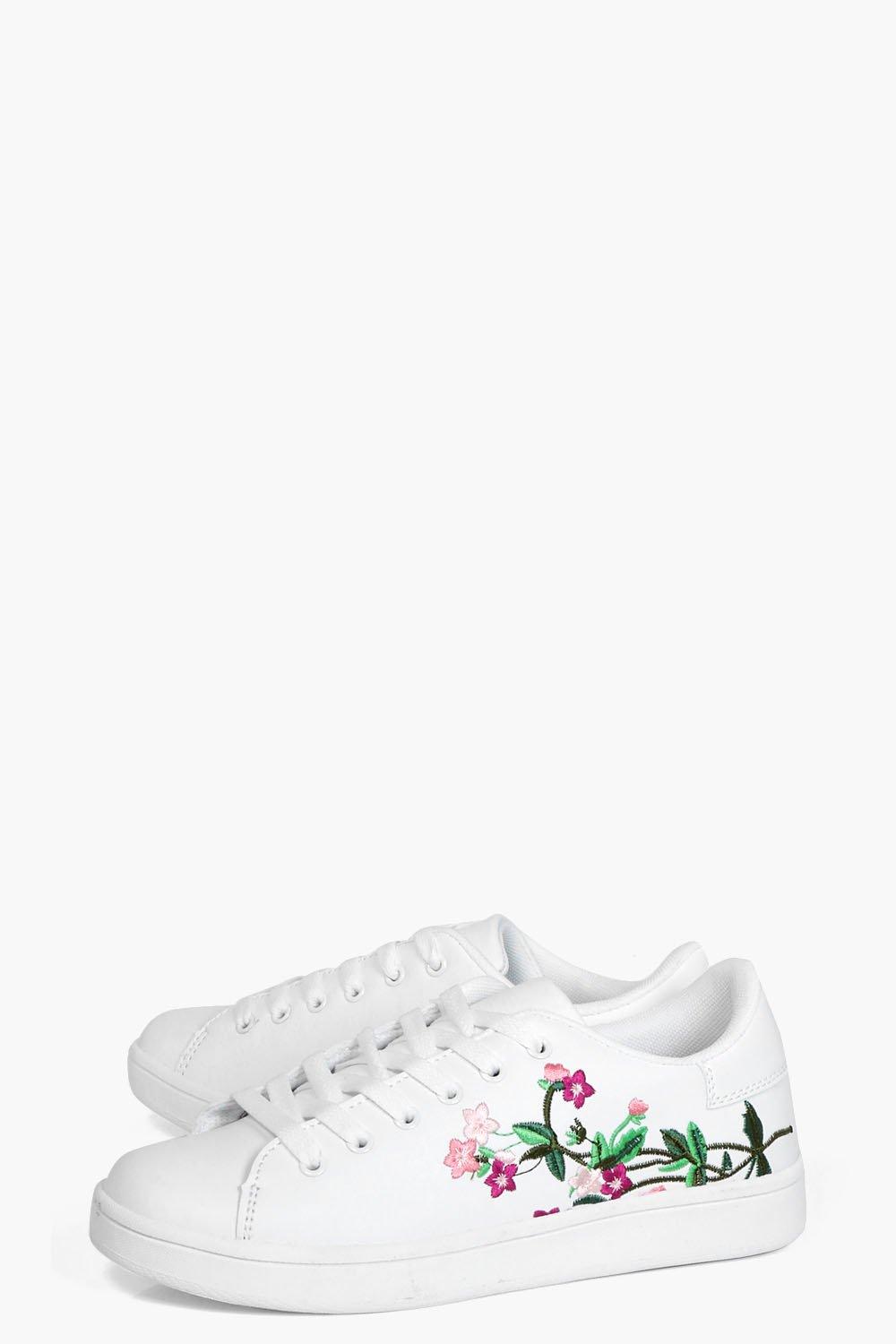 Floral on sale embroidered trainers