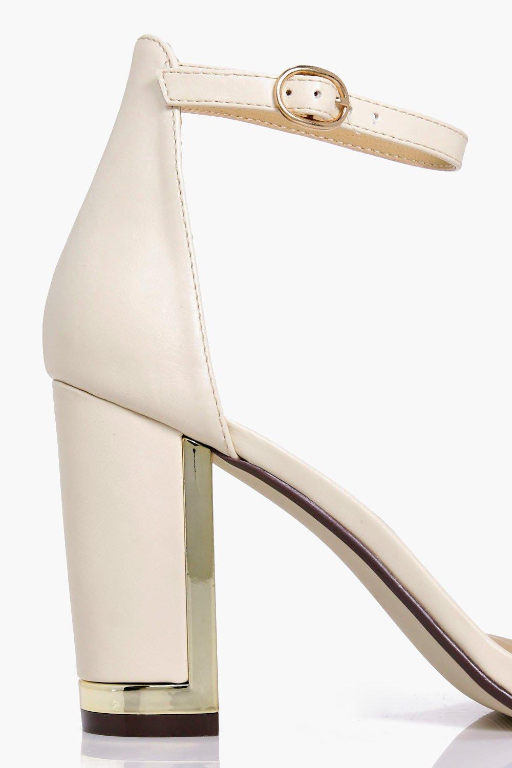 Scarpe tacco largo oro hot sale