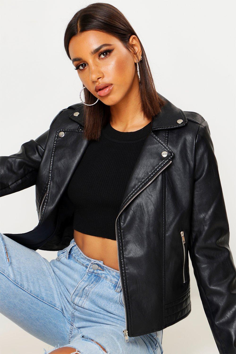 boohoo leather jacket