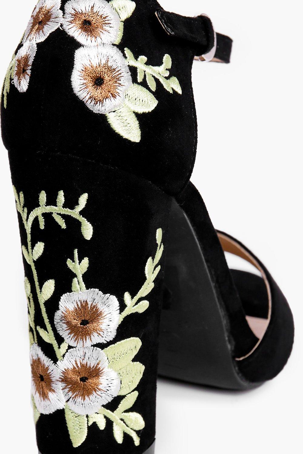 Heels with embroidered on sale flowers