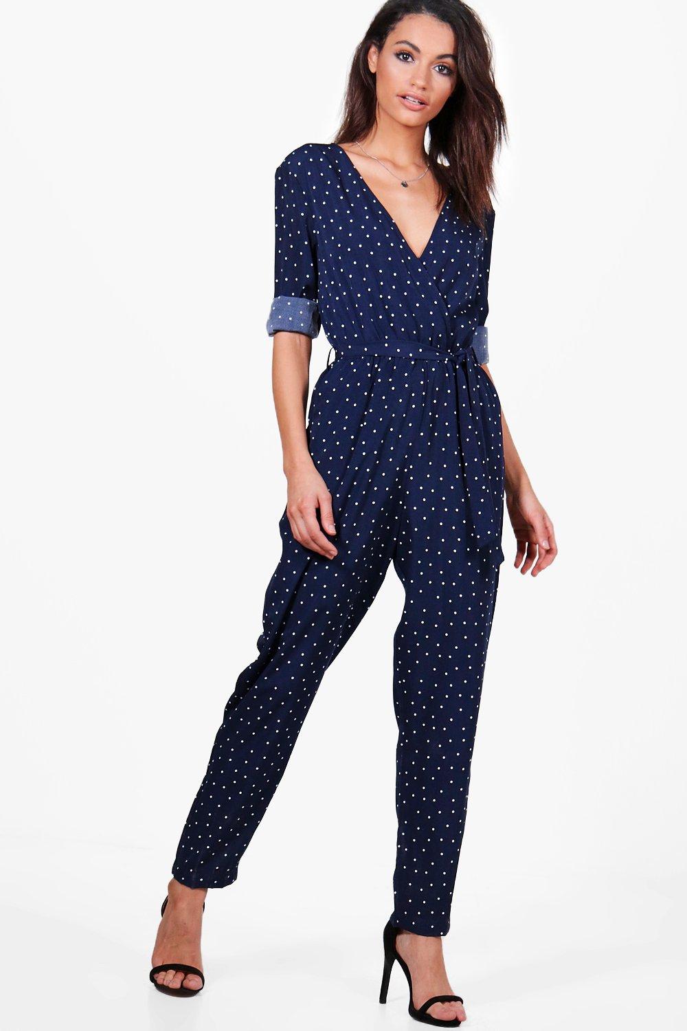 boohoo wrap front jumpsuit