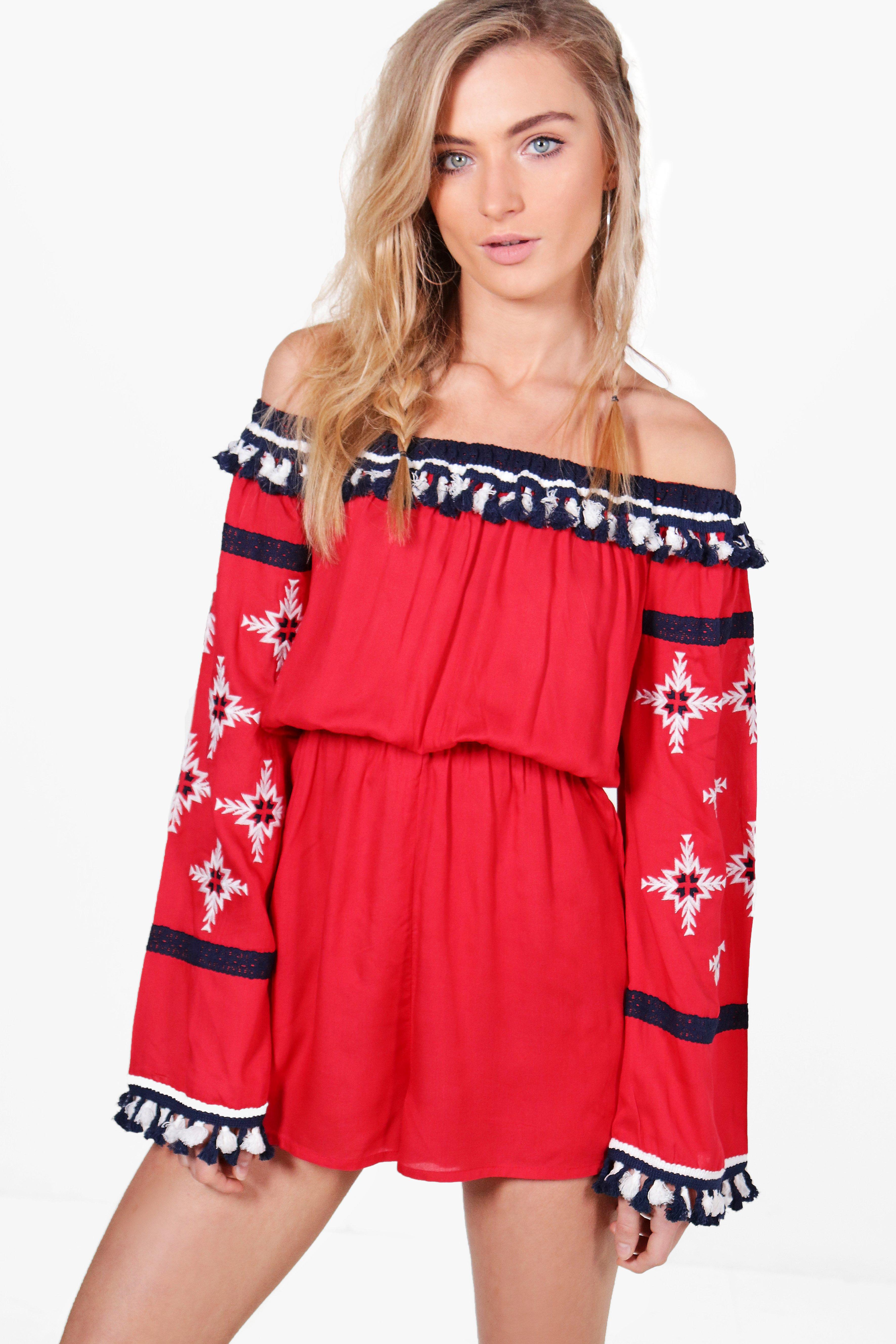 boohoo tassel playsuit