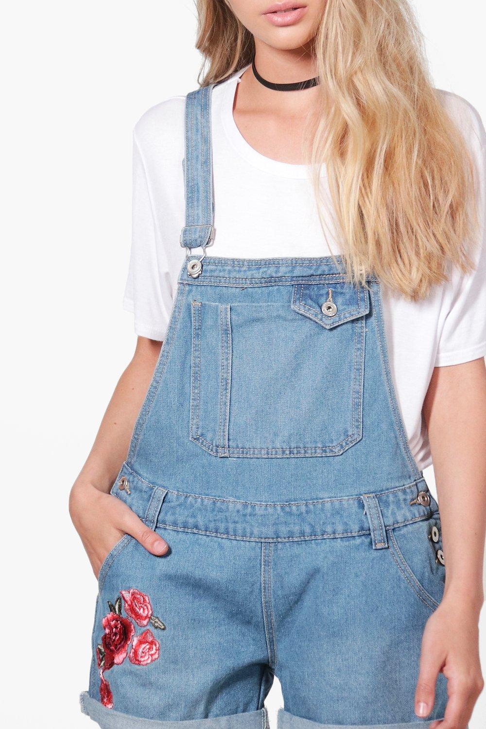 floral denim dungarees