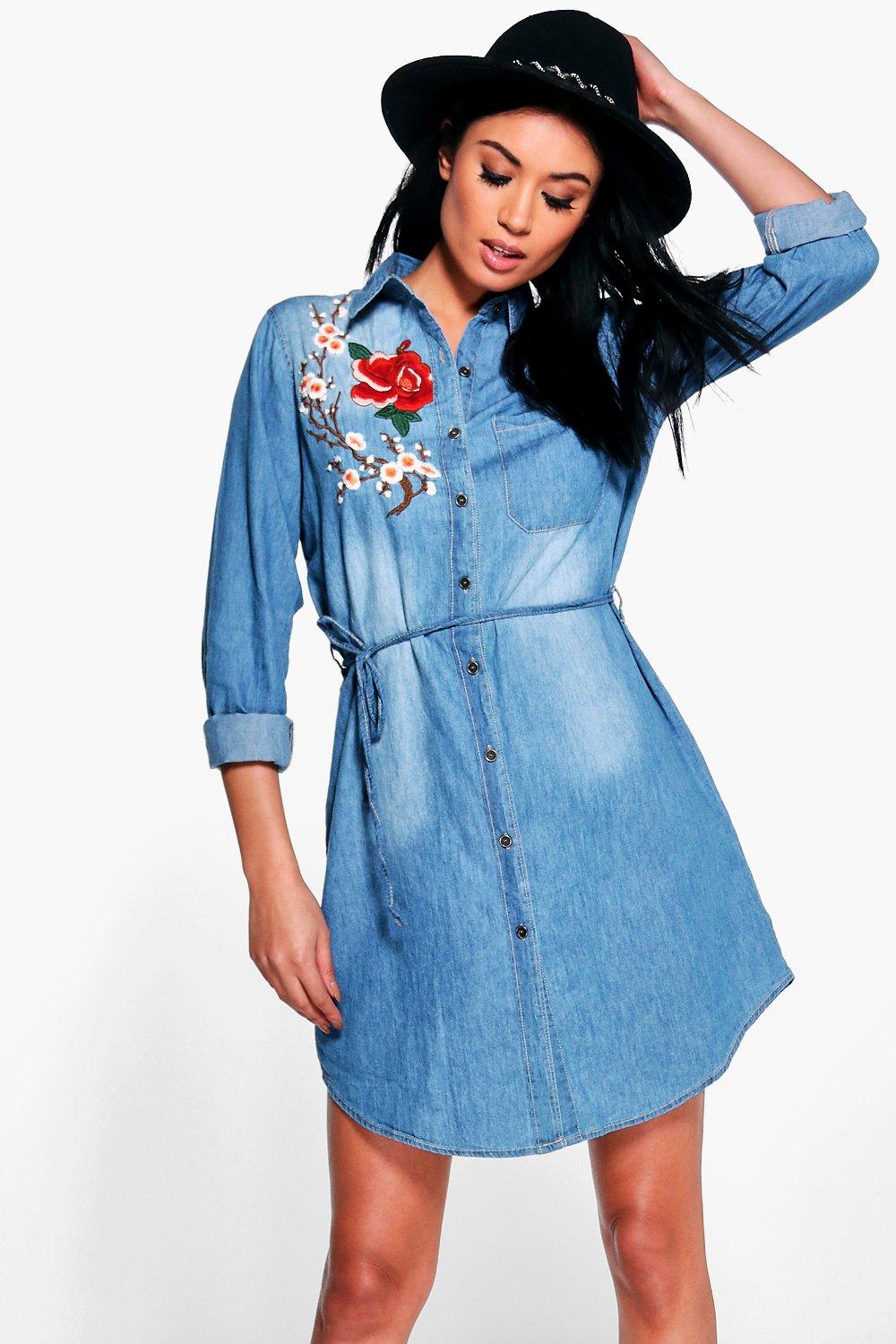 ellezarra denim shirt dress