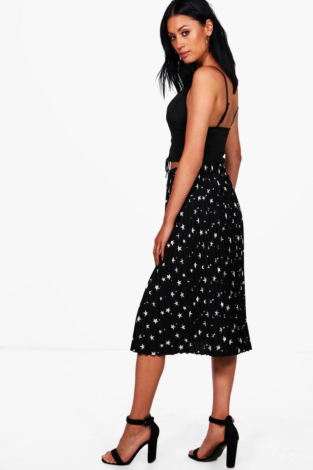 Star print 2025 midi skirt