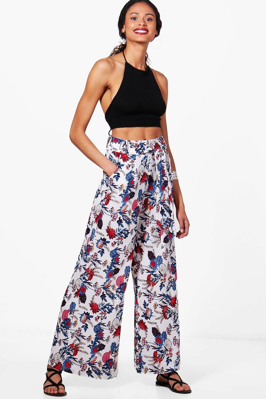 Lua Bohemian Floral Wide Leg Trousers image number 1