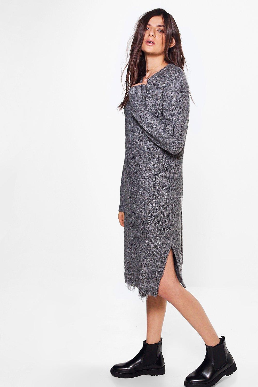 oversized grey jumper dress