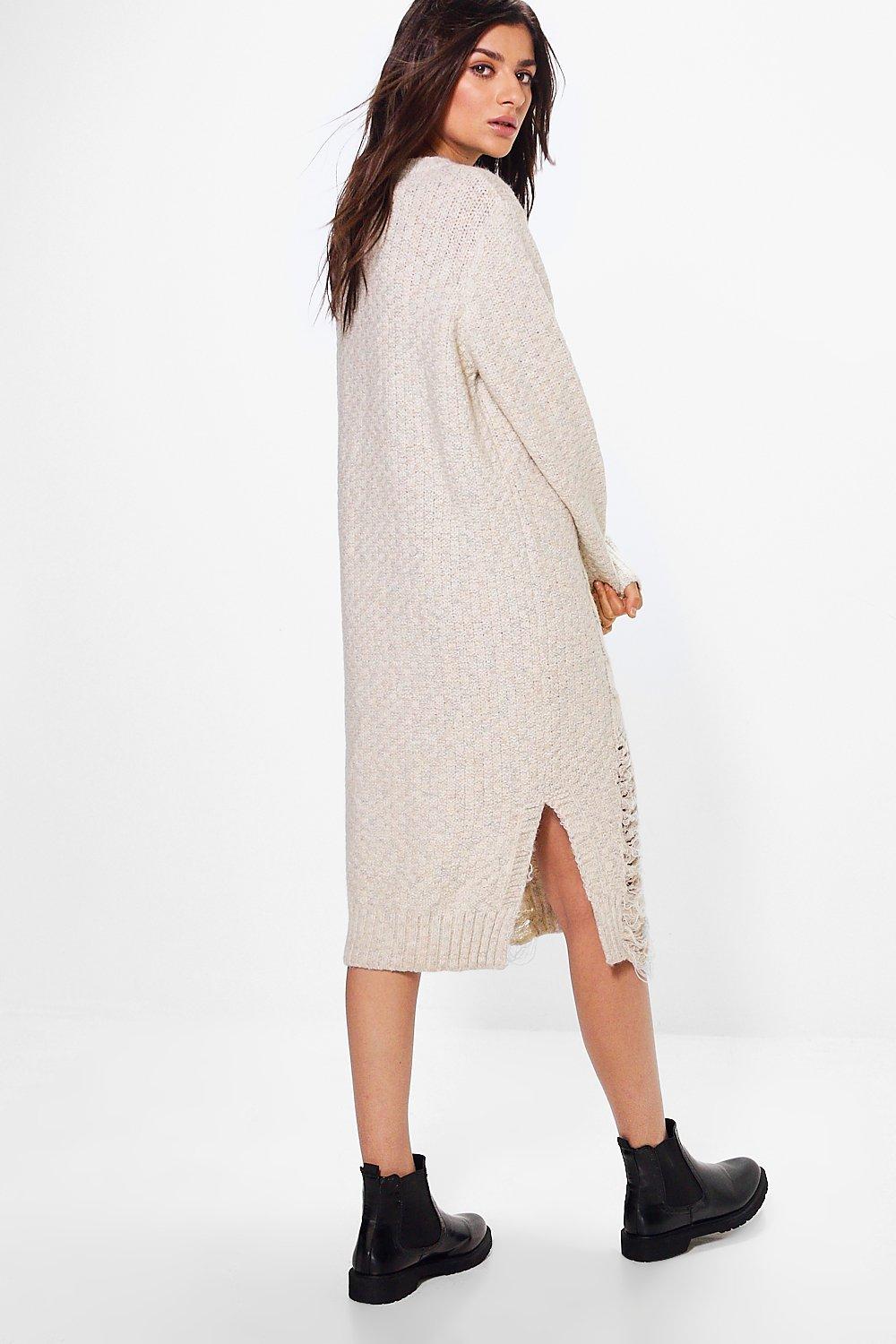 oversized cable knit dress