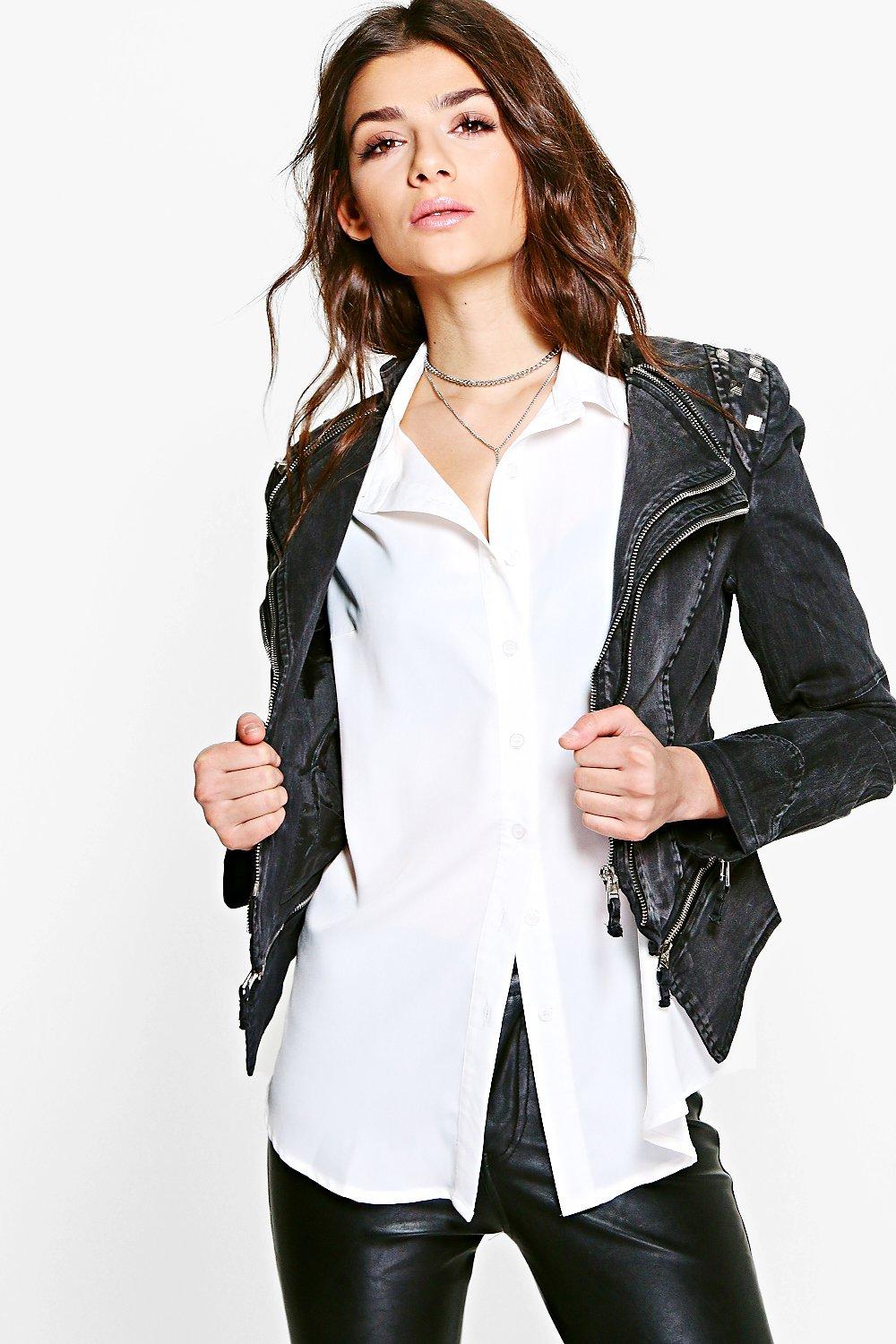 black studded biker jacket